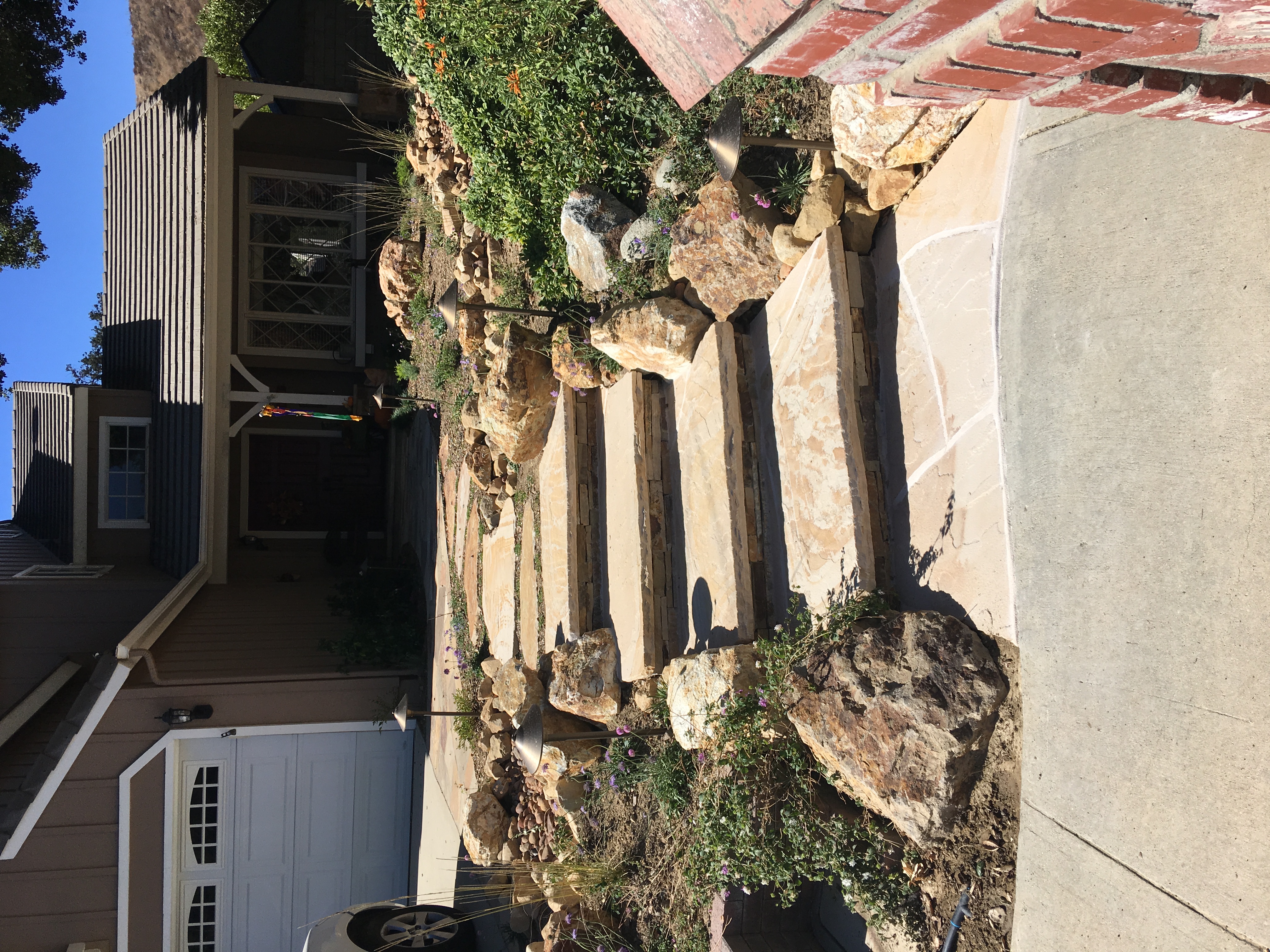 Natural stone stairway and walkway